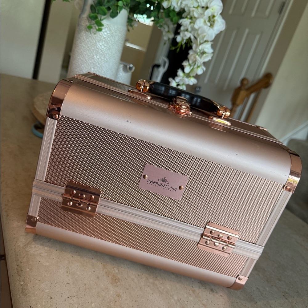 Impressions Rose Gold Cosmetic Bag with Metallic Sheen